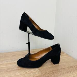 Margaux The Heel Black Suede Slip On Heels Women’s Size 11.5